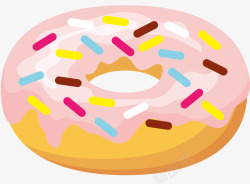 粉色糖衣甜甜圈矢量图素材