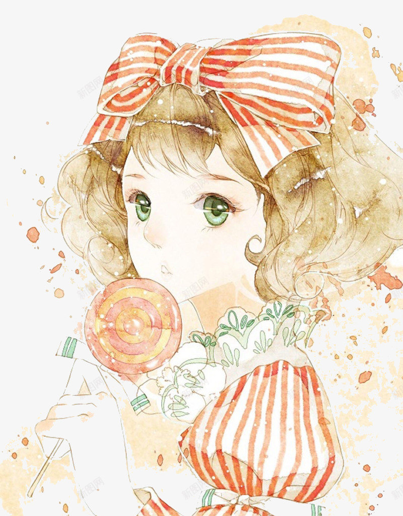女孩png免抠素材_新图网 https://ixintu.com 可爱 女孩 小孩 油画