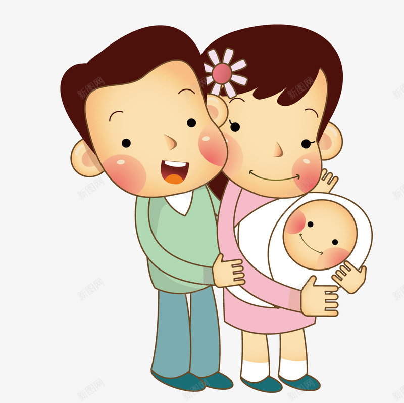 抱着可爱婴儿的妈妈矢量图ai免抠素材_新图网 https://ixintu.com 可爱 妈妈 婴儿 矢量图