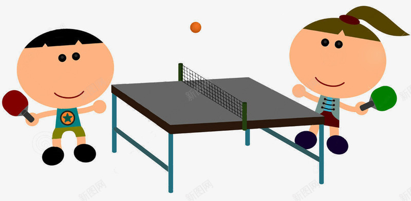 爱运动小孩png免抠素材_新图网 https://ixintu.com 乒乓球 乒乓球桌 免费素材 卡通