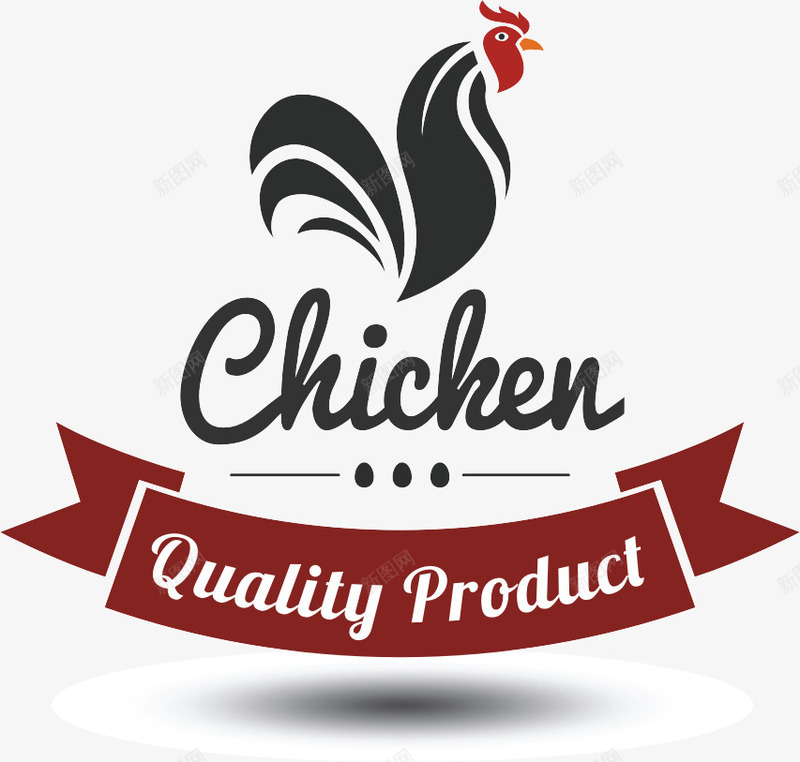 曲型鸡肉标签图标png_新图网 https://ixintu.com logo 曲型条纹 红色 英文