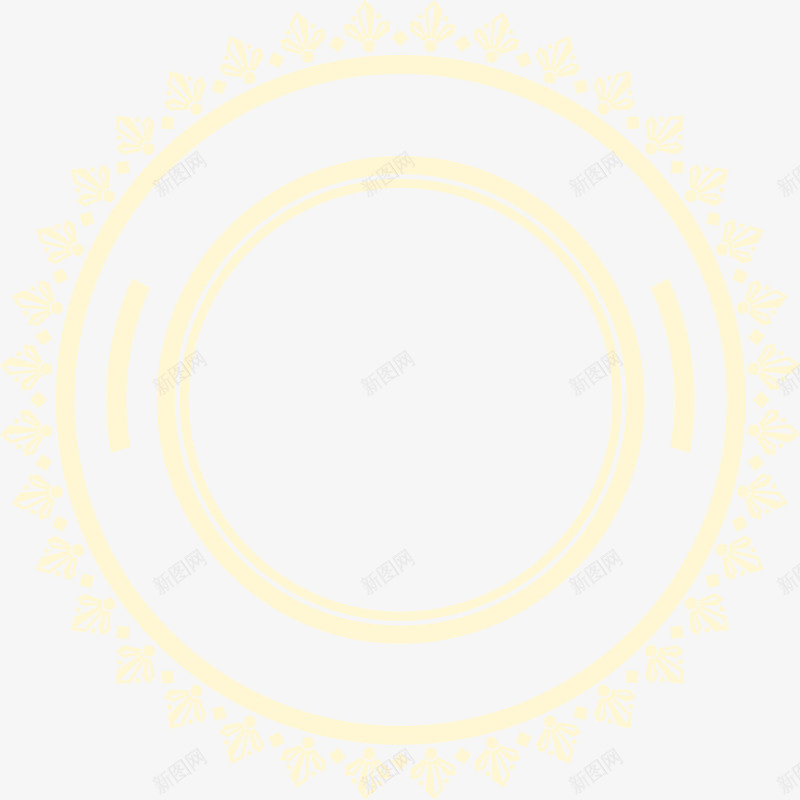 淡黄色圆环矢量图ai免抠素材_新图网 https://ixintu.com 圆环 徽章 装饰 透明 矢量图