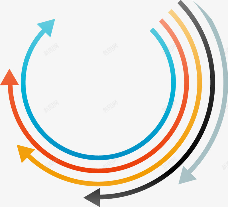 几何圆环箭头png免抠素材_新图网 https://ixintu.com 几何 圆环 箭头