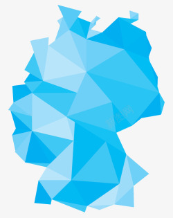 蓝色菱形拼凑德国地图素材