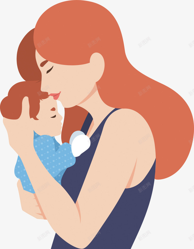 母亲节幸福的妈妈png免抠素材_新图网 https://ixintu.com 头靠着头 幸福的妈妈 开心 抱着小孩 母亲节 母爱