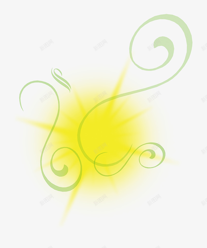 黄色光芒效果元素png免抠素材_新图网 https://ixintu.com 光束 欧式花纹 花纹 黄色光芒效果元素
