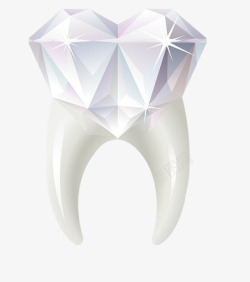 白色水晶钻石牙素材
