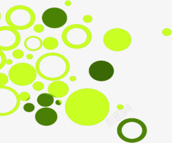 绿色实心空心圆环素材