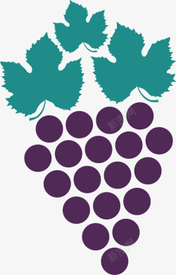 扁平化紫色葡萄黑加仑矢量图素材