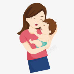 扁平母亲怀抱婴儿矢量图素材