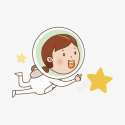 可爱太空人太空人女孩高清图片