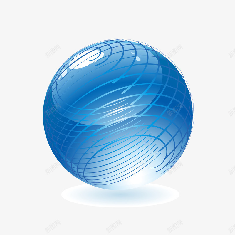 球形png免抠素材_新图网 https://ixintu.com 动感 水晶球 立体 蓝色