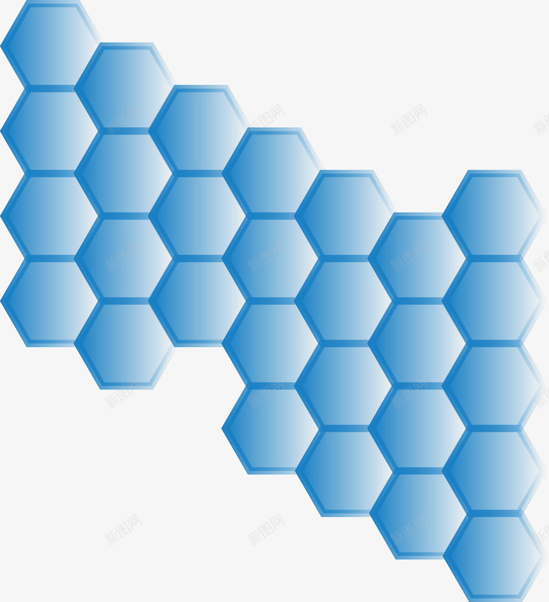 蓝色蜂窝格png免抠素材_新图网 https://ixintu.com 元素 免抠 图形 扁平 素材 菱形 蓝色 蜂窝 蜂窝格 装饰