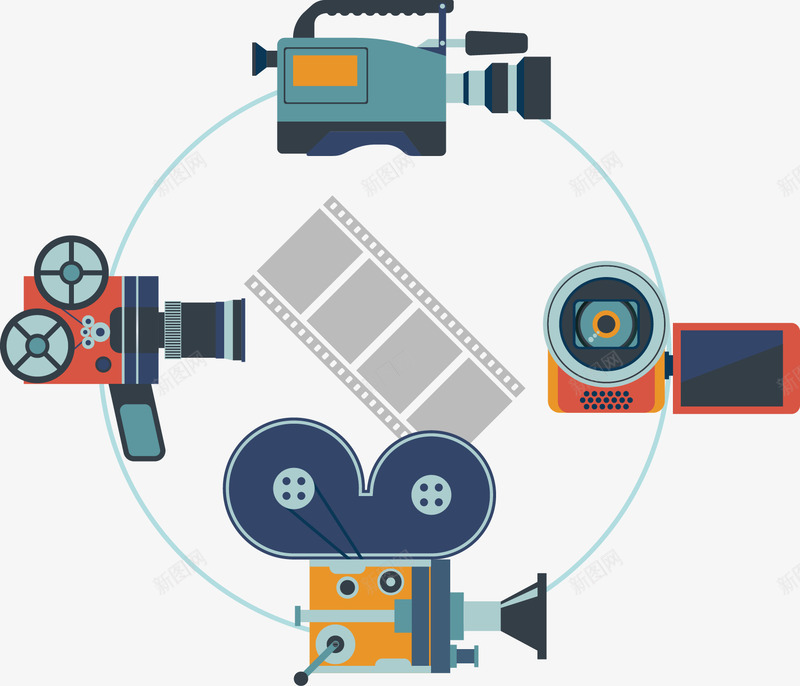 摄影器材矢量图eps免抠素材_新图网 https://ixintu.com 摄影 电影 胶片 矢量图