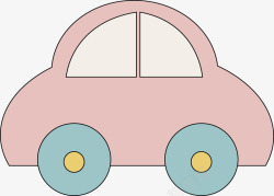 粉色卡通婴儿小汽车装饰素材