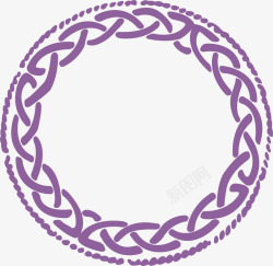 手绘紫色圆环素材