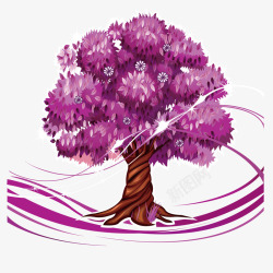 紫色的树矢量图素材