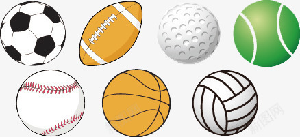 各种运动球类png免抠素材_新图网 https://ixintu.com 排球 橄榄球 篮球 足球 高尔夫球