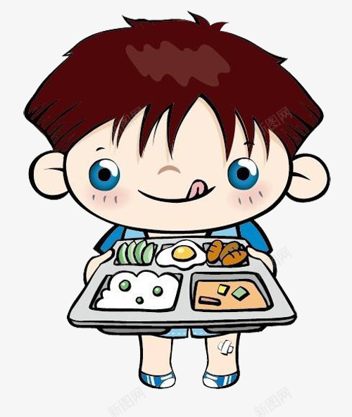 吃饭的小孩png免抠素材_新图网 https://ixintu.com 卡通 吃饭 男孩 素材