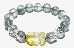 绿水晶普琳丝天然黄水晶貔貅手链高清图片