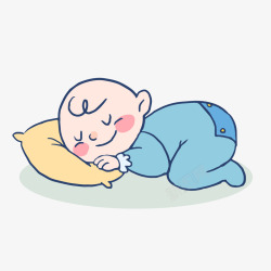 卡通睡觉的男婴素材