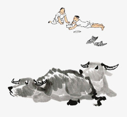 放牛孩子小孩子高清图片