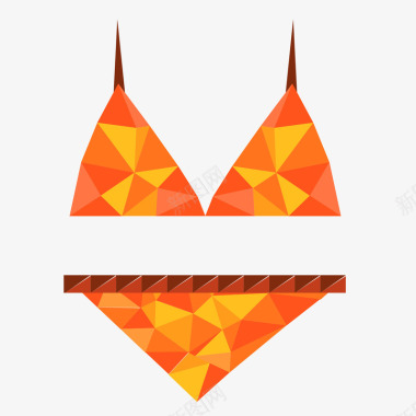 橙色女式泳衣图标图标