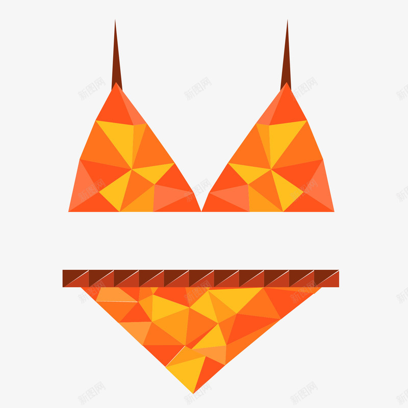 橙色女式泳衣图标png_新图网 https://ixintu.com 图标 橙色 水晶 泳衣
