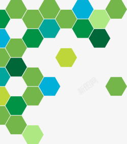 抽象绿色几何圆环素材
