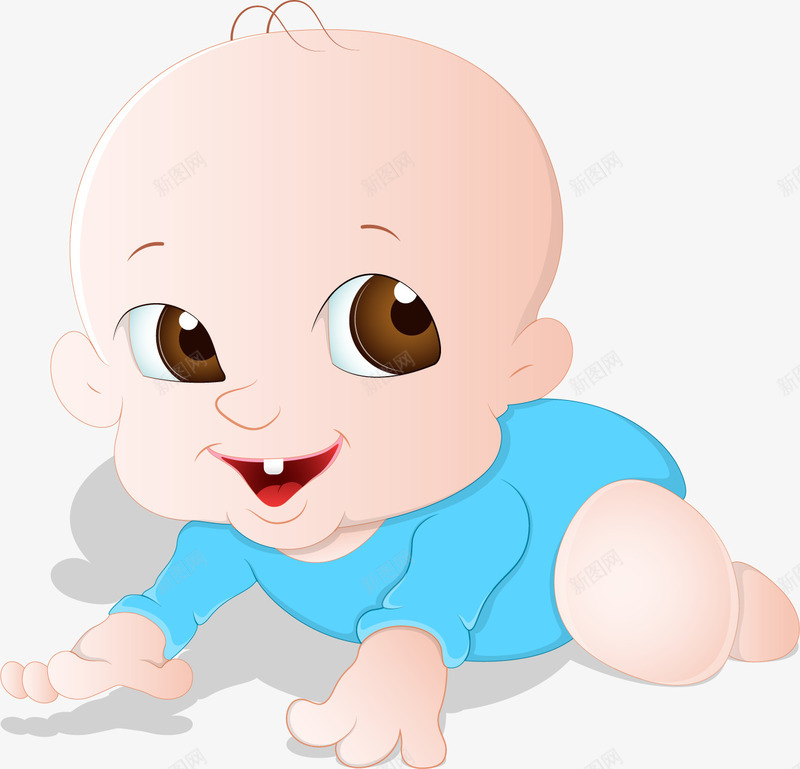 卡通趴着的婴儿png免抠素材_新图网 https://ixintu.com 一撮头发 卡通手绘 婴儿 婴儿日常 爬行