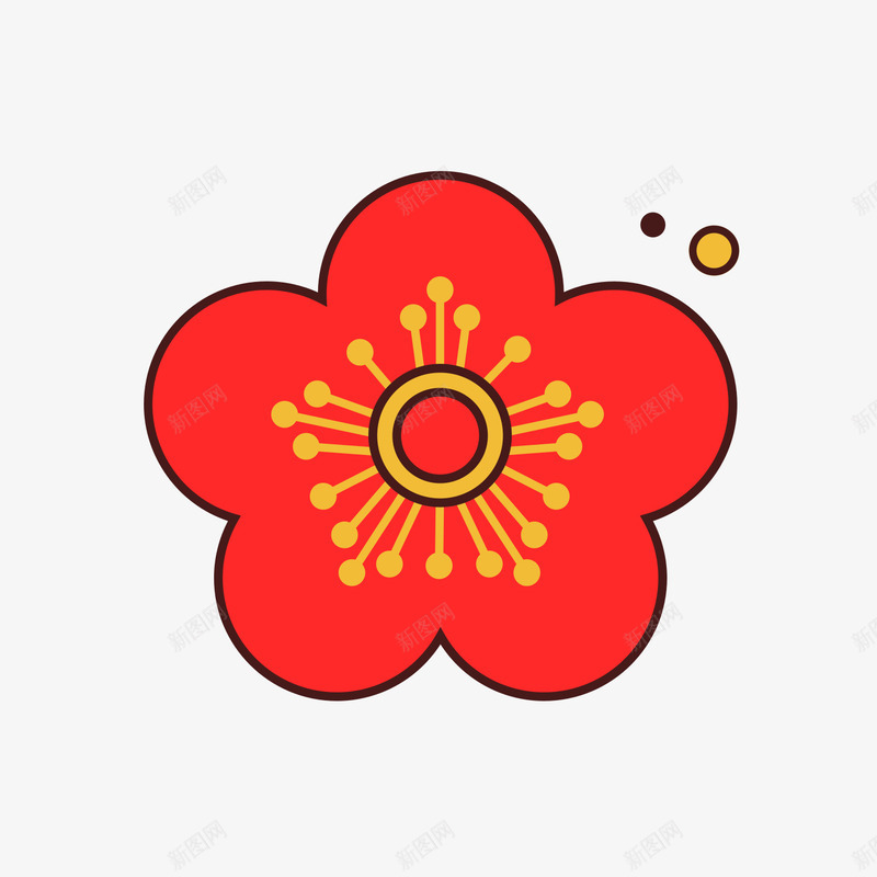 红色圆弧花朵元素图标png_新图网 https://ixintu.com 创意 卡通图标 圆弧 植物 环境 红色 纹理 自然 花朵