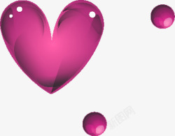 紫色水晶爱心装饰素材