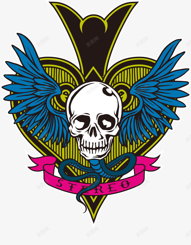 骷髅头png免抠素材_新图网 https://ixintu.com 潮流 系列矢量 骷髅头