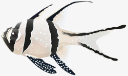 水墨斑马水墨黑白条纹鱼高清图片