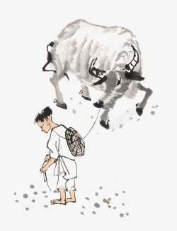放牛的小孩素材