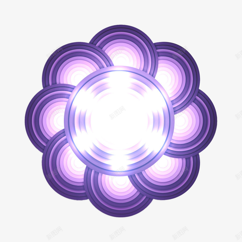 紫色圆盘png免抠素材_新图网 https://ixintu.com 发光 圆环 渐变 装饰