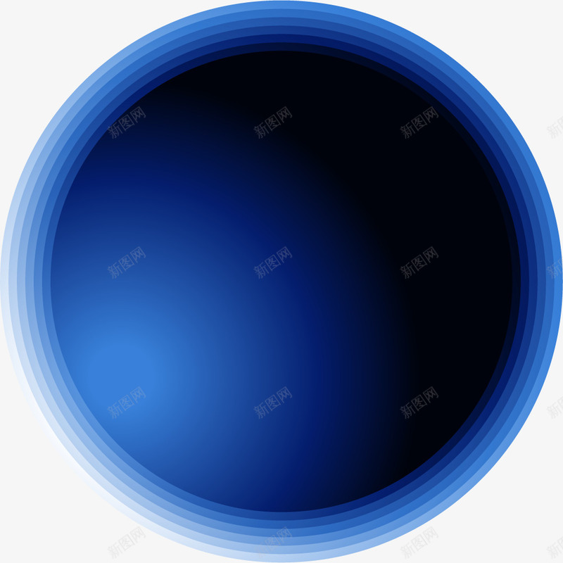 手绘蓝色圆环png免抠素材_新图网 https://ixintu.com 手绘 科技 蓝色圆环