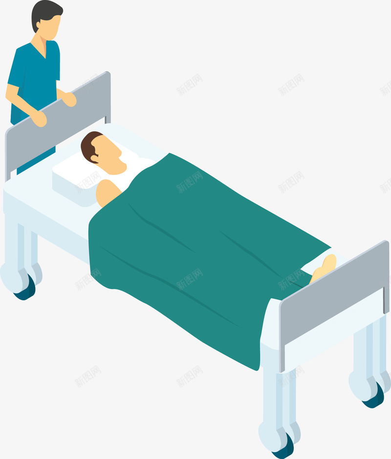 躺在病床上的病人图png免抠素材_新图网 https://ixintu.com 医生 医疗 医院 卡通 手绘人物 护士 检查 治疗 病人