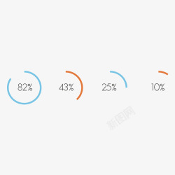 彩色百分比数据素材