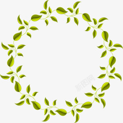 树叶圆环装饰图案素材