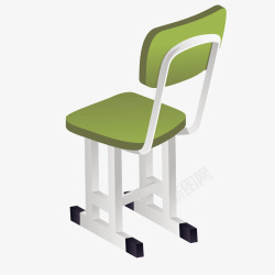 绿色质感学生椅子矢量图素材