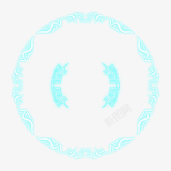 蓝色圆环花纹素材