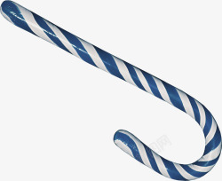 蓝色条纹圣诞拐杖素材