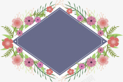 粉红色花朵边框矢量图素材
