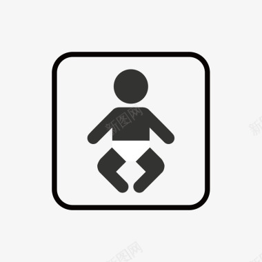 餐厅婴儿室指示牌矢量图图标图标