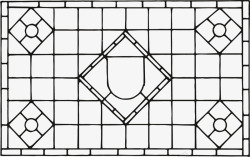 长方形窗上的菱形花纹矢量图素材