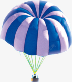 条纹降落伞卡通夏日创意降落伞效果蓝白条纹高清图片