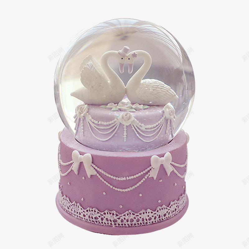 天鹅水晶球png免抠素材_新图网 https://ixintu.com 产品实物图 可爱 天鹅 水晶球 装饰品