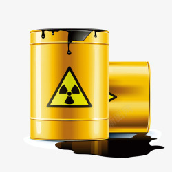 黄色质感油桶放射性物质素材