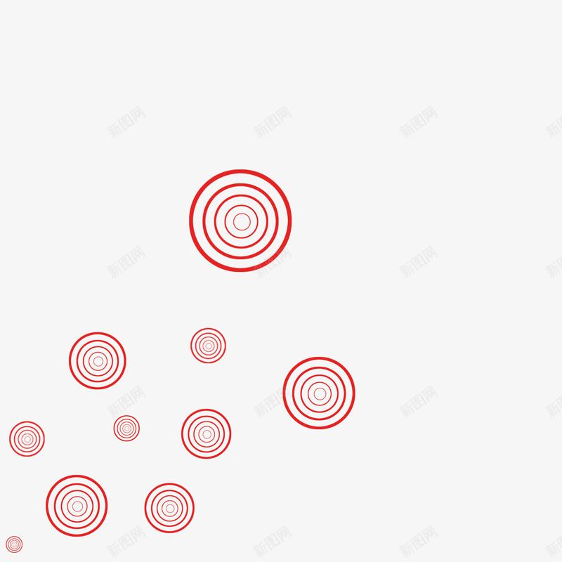 漂浮的红色圆环图psd免抠素材_新图网 https://ixintu.com 圆环 手绘图 漂浮 红色线条 线条 装饰